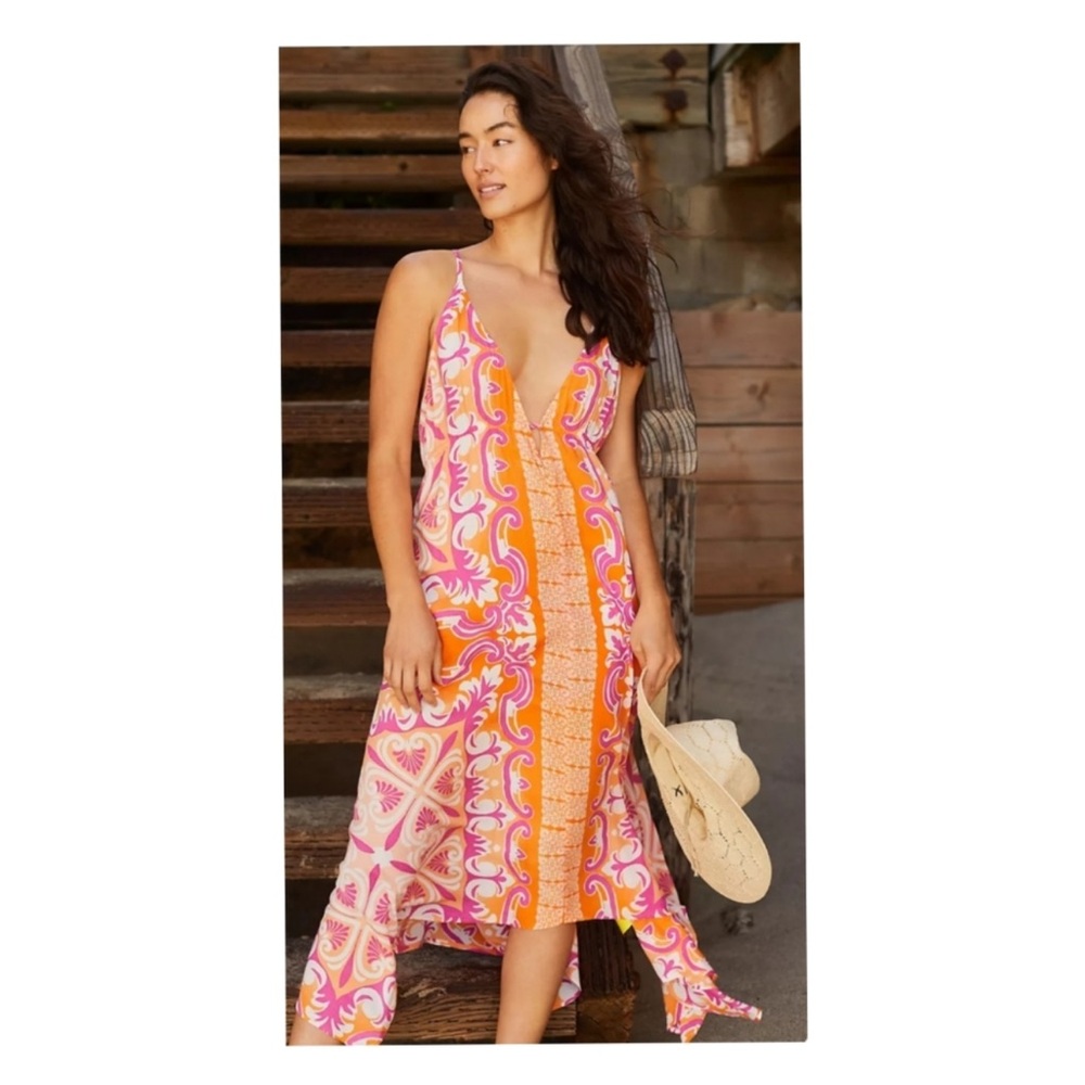 Anthropologie Abstract Midi Cover-Up Dress